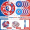 324 Pcs 4th of July Wreath Craft Kit - Foam Patriotic Star & USA Flag Decorations - Red, White & Blue Sticker Ornaments for Kids & Adults - Independence Day DIY Home Door Decor
